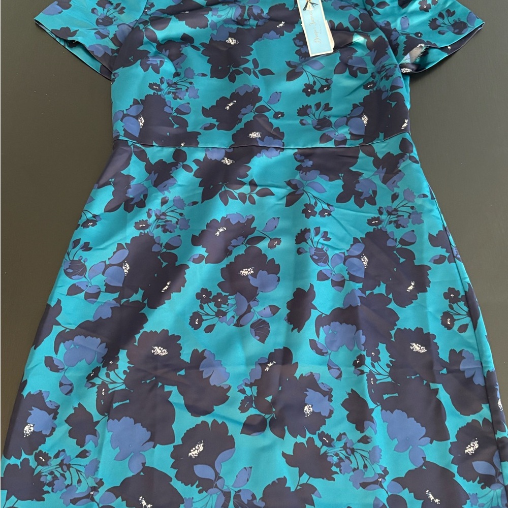 Draper James Teal and Navy Floral women’s dress size 12